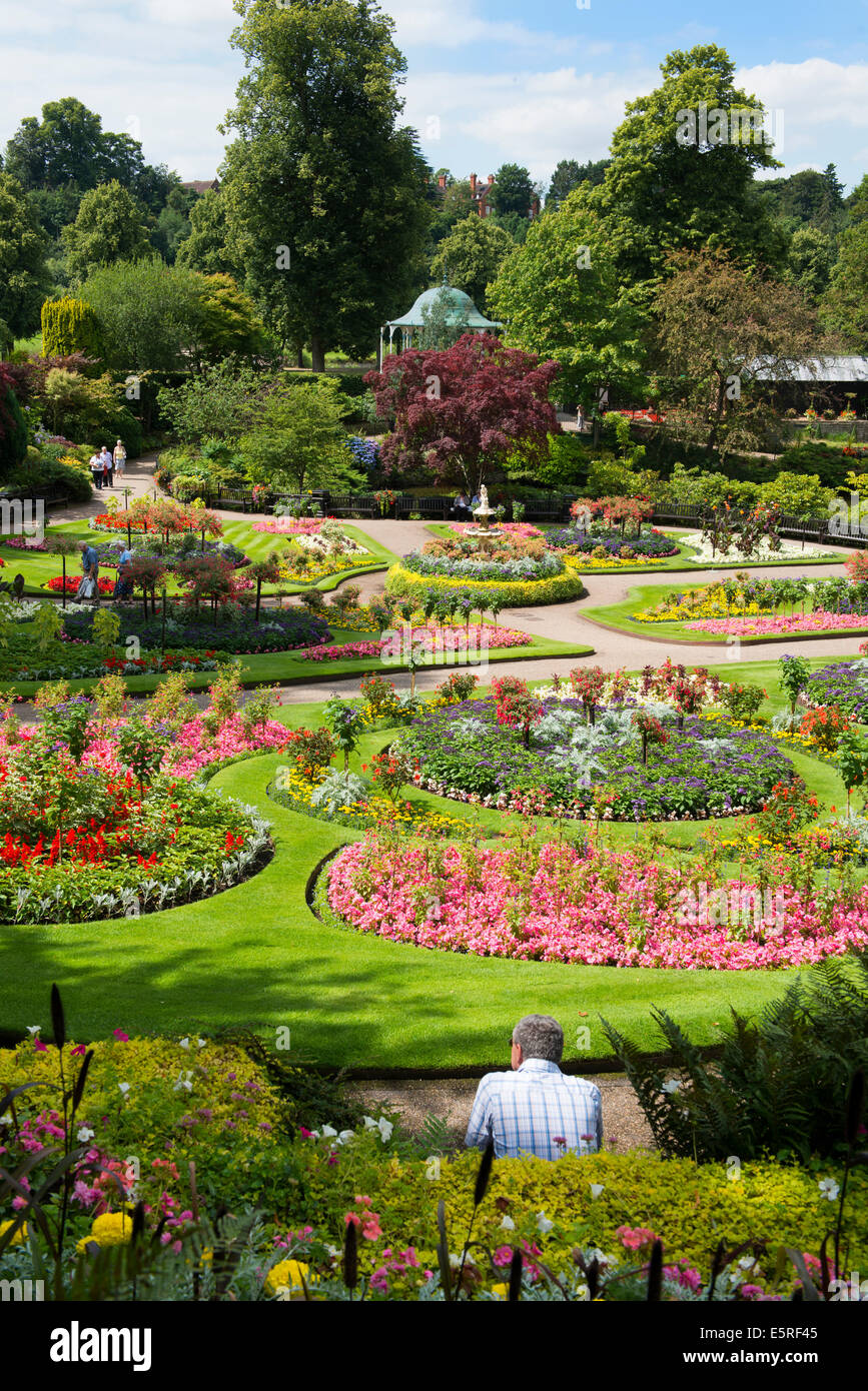 The Dingle gardens in The Quarry, Shrewsbury, Shropshire, England, UK