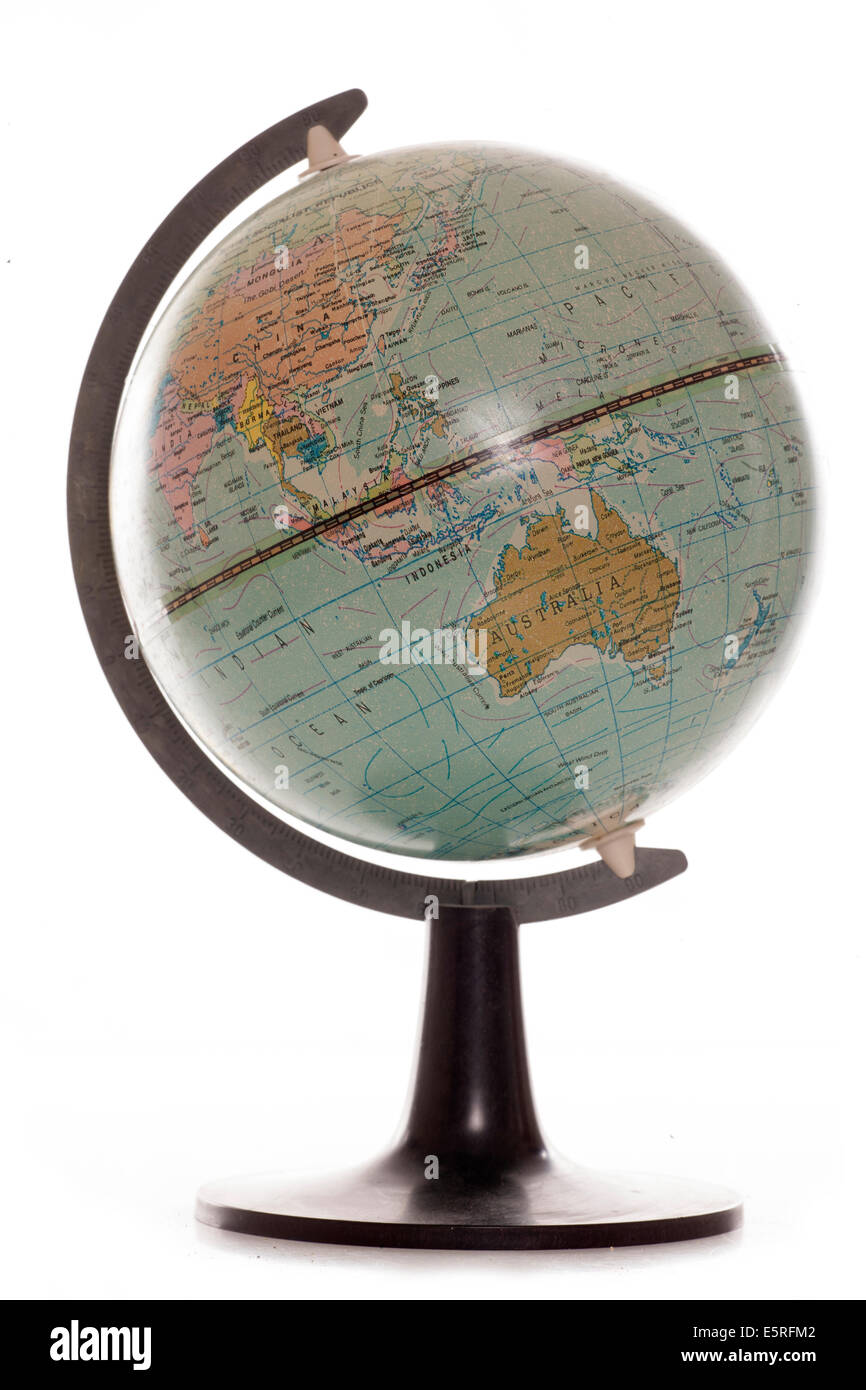 Old vintage desk globe cutout Stock Photo