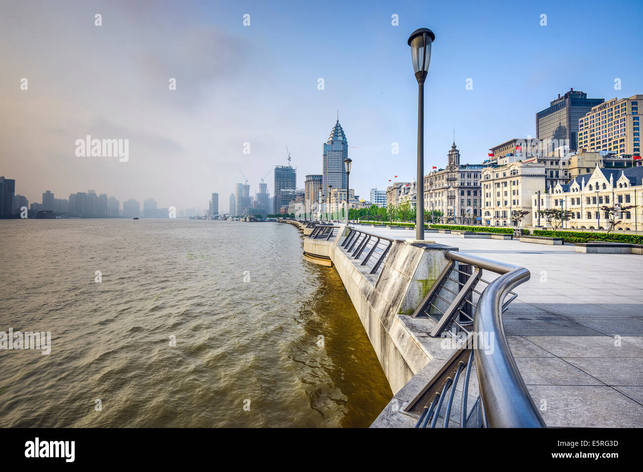 Shanghai, China at the Bund in the early morning. Stock Photo