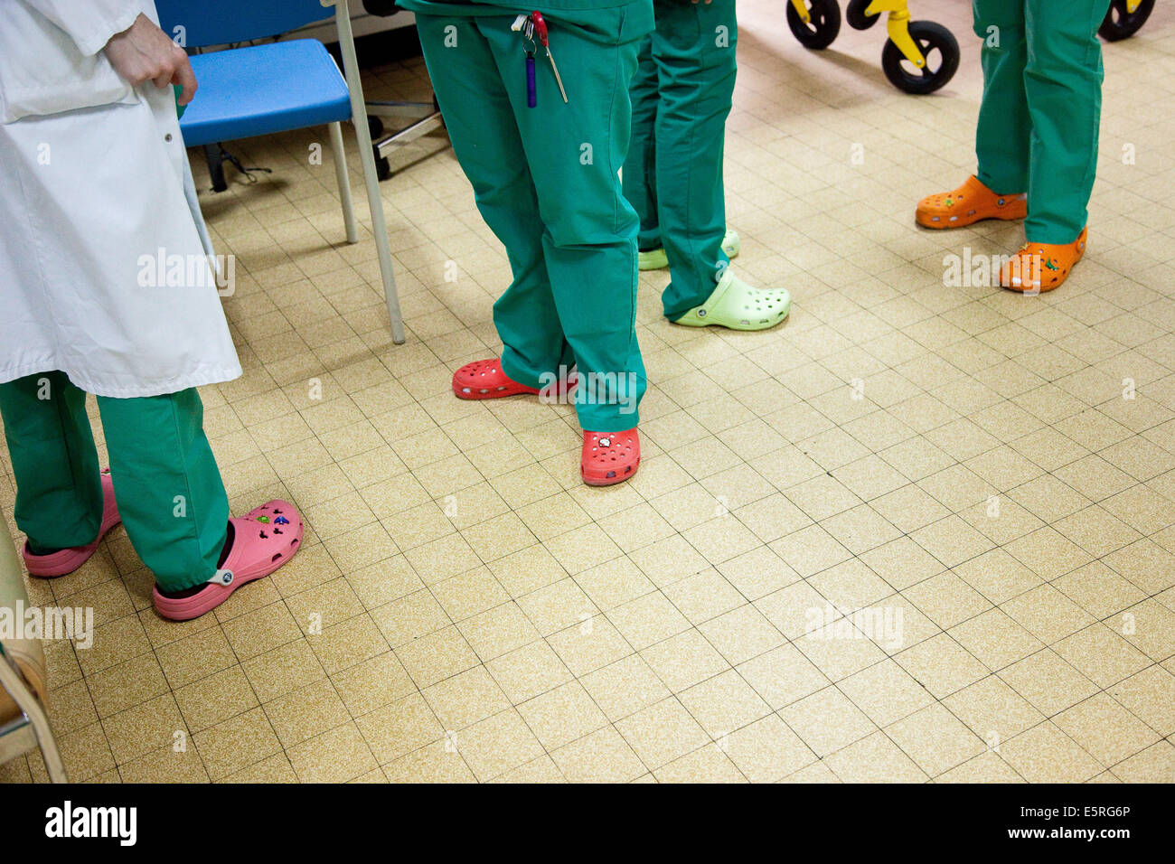 Nurses wearing plastic shoes at hospital Stock Photo Alamy