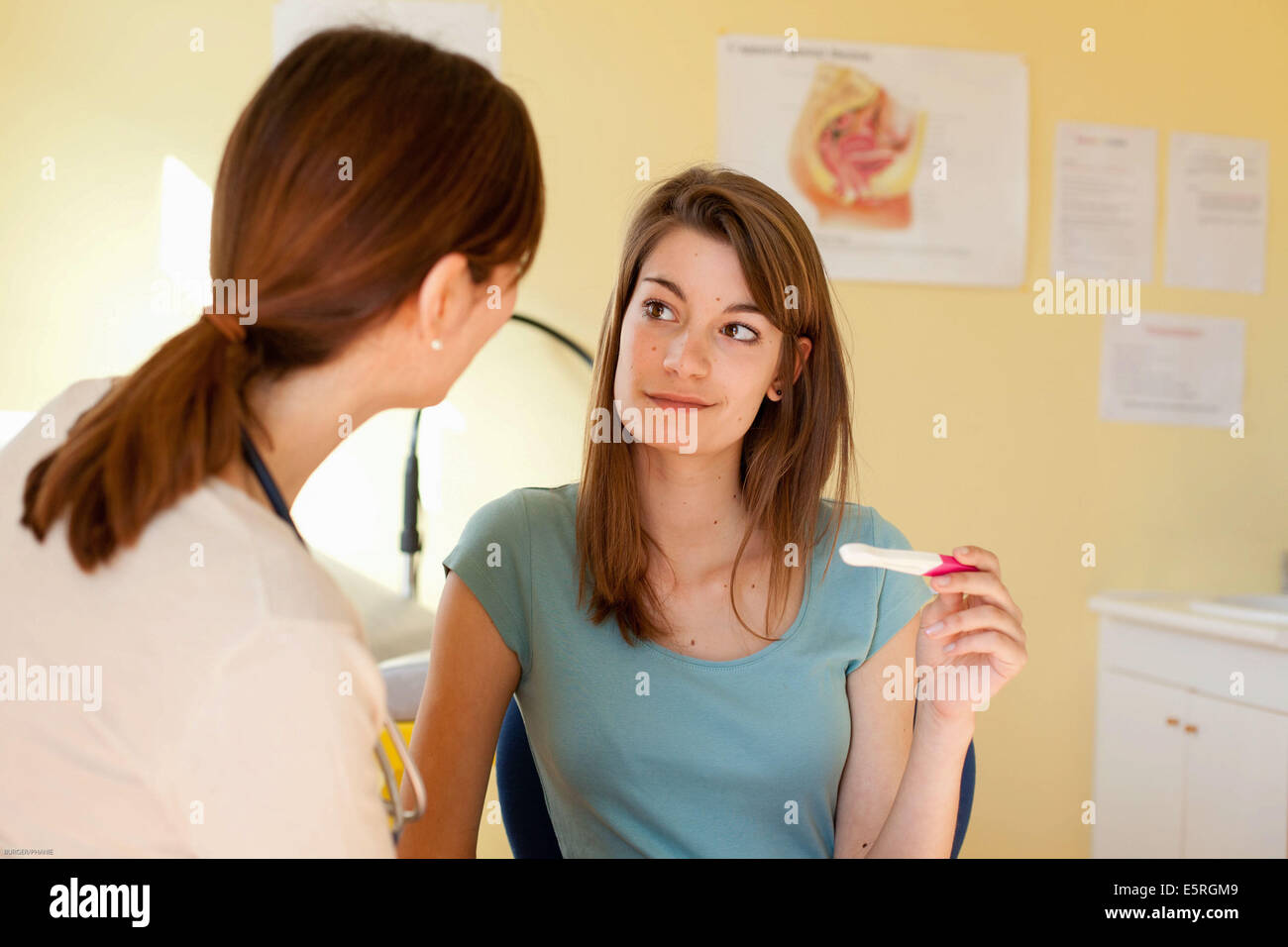 Teenage girl at a family planning center. Stock Photo