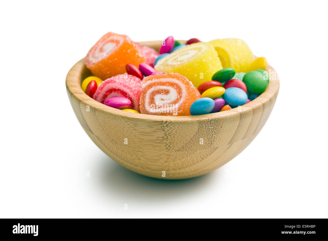 colorful candy in wooden bowl Stock Photo Alamy