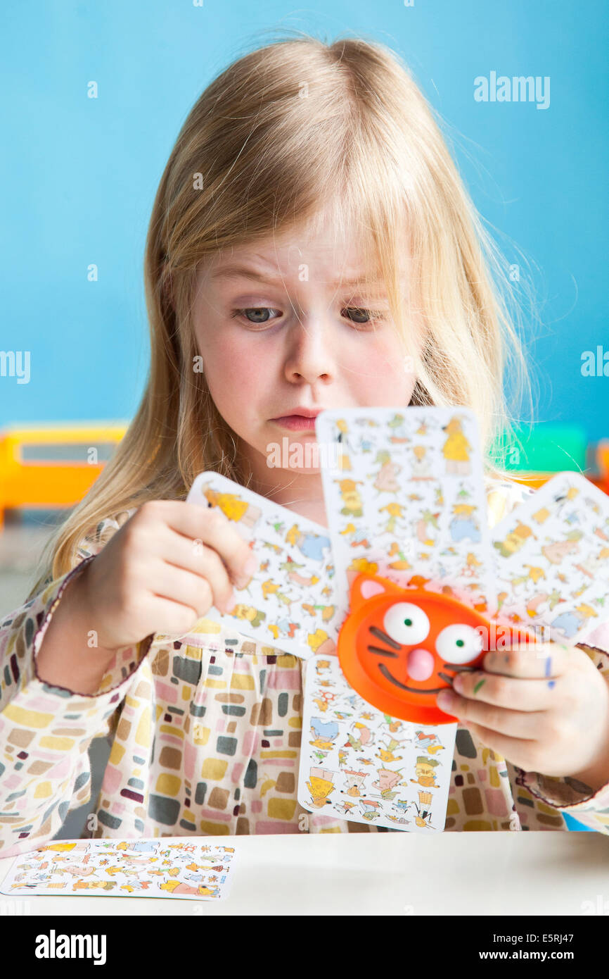 5-year-old-girl-playing-cards-stock-photo-alamy