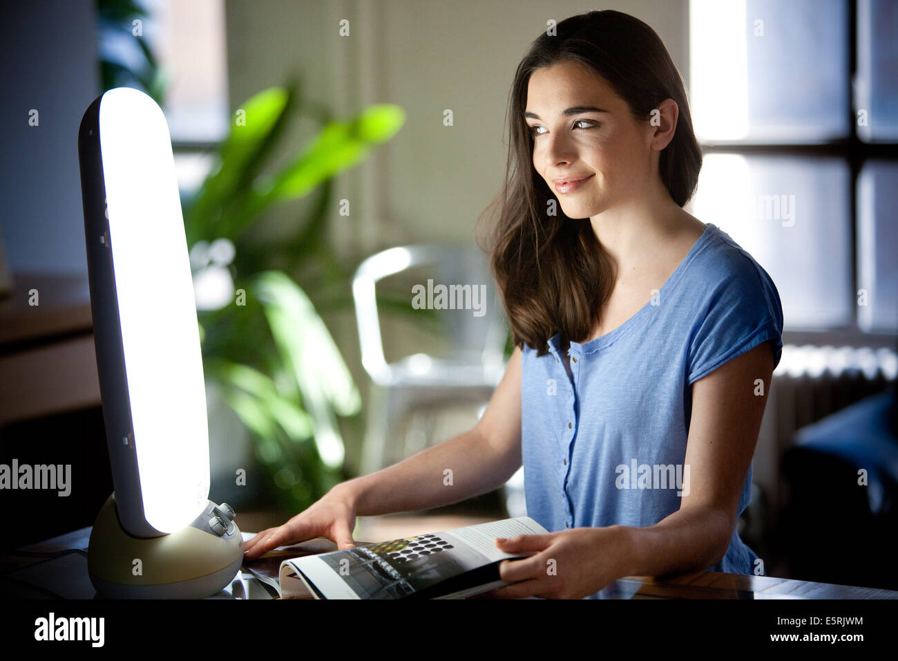 Light therapy or phototherapy : treatment of depression with light Stock  Photo - Alamy