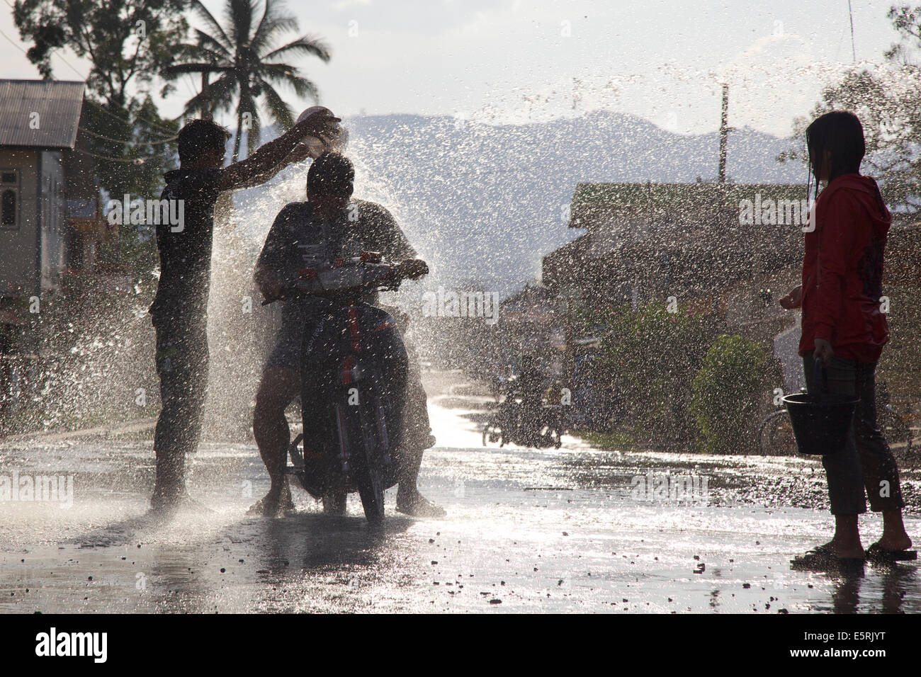 The Water Festival in the village of Nyaungshwe, near the Inle lake in Myanmar. Stock Photo