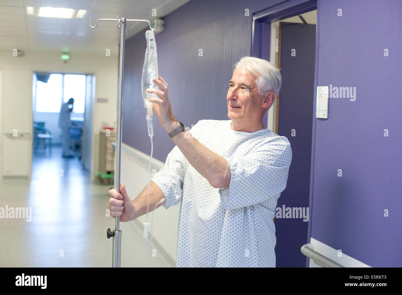 65 year old man hospitalized. Stock Photo