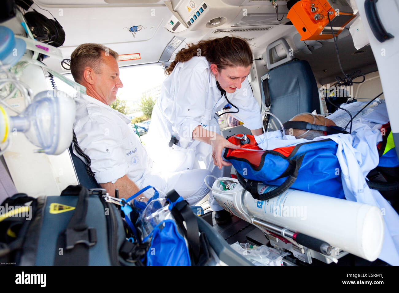 Emergency Medical Services, Limoges, France. Stock Photo