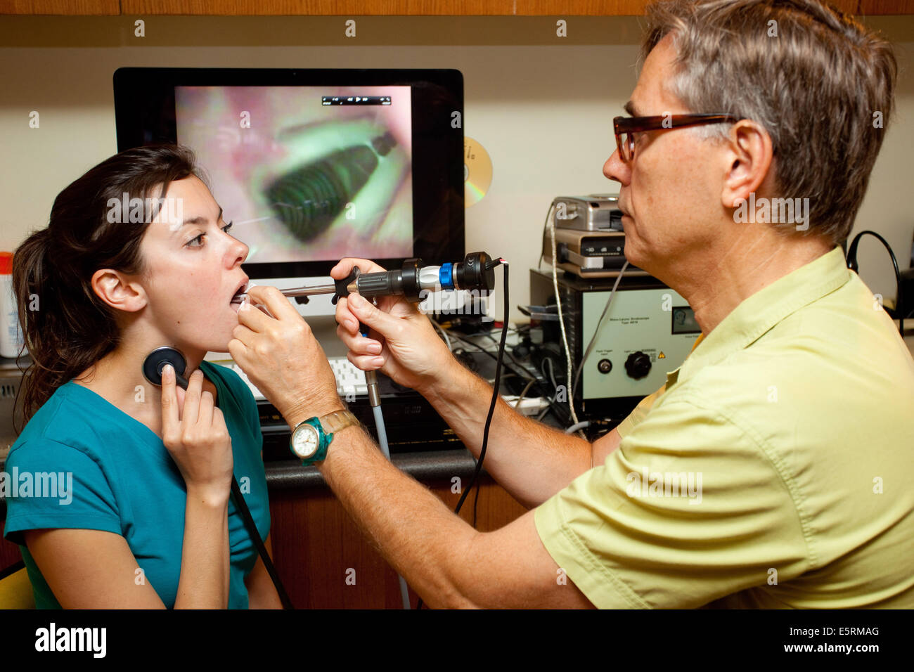 Larynx endoscopy examination hi-res stock photography and images - Alamy