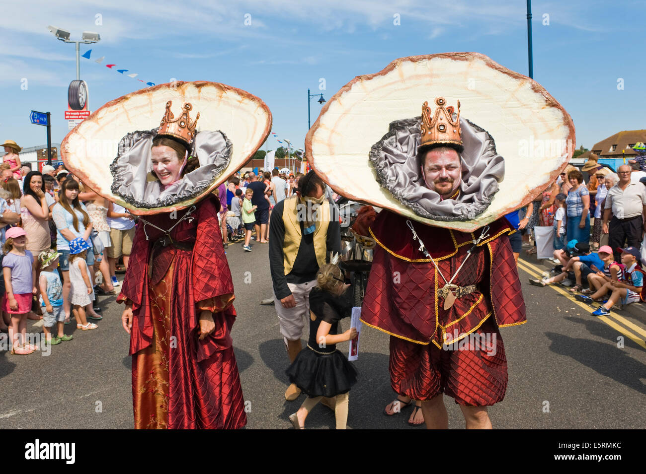 Oyster King & Queen in parade at Whitstable Oyster Festival Kent England UK Stock Photo