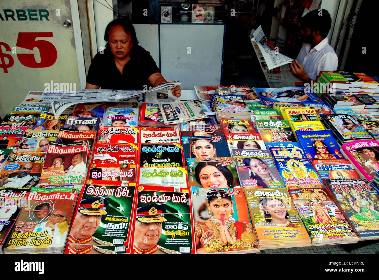 Singapore A Wide Variety Of Indian Magazines And Newspapers Are Stock Photo Alamy
