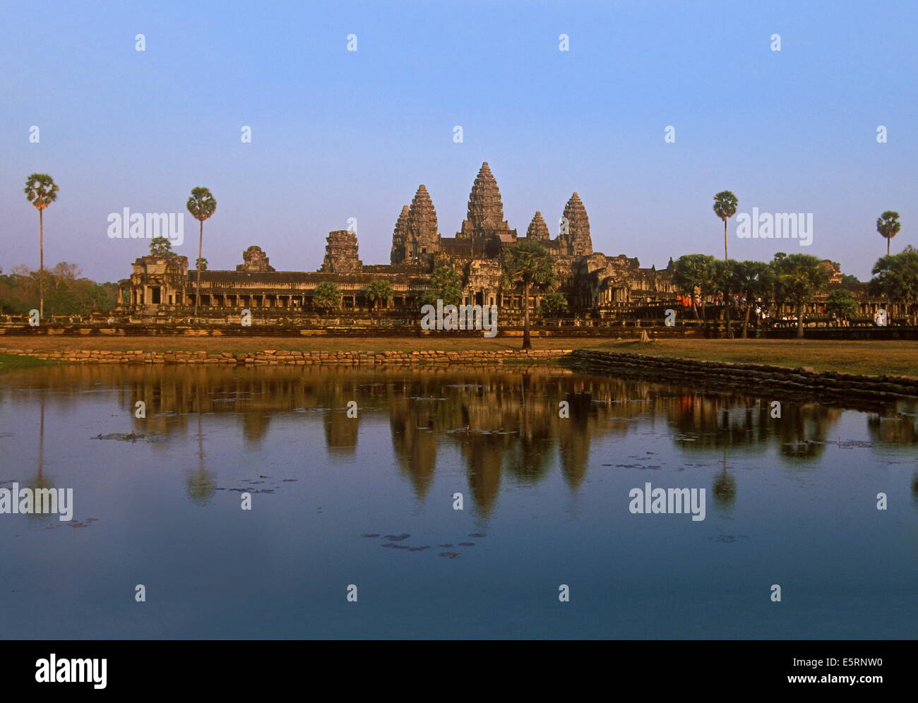 The five towers of Angkor Wat, Cambodia. The world's largest religious