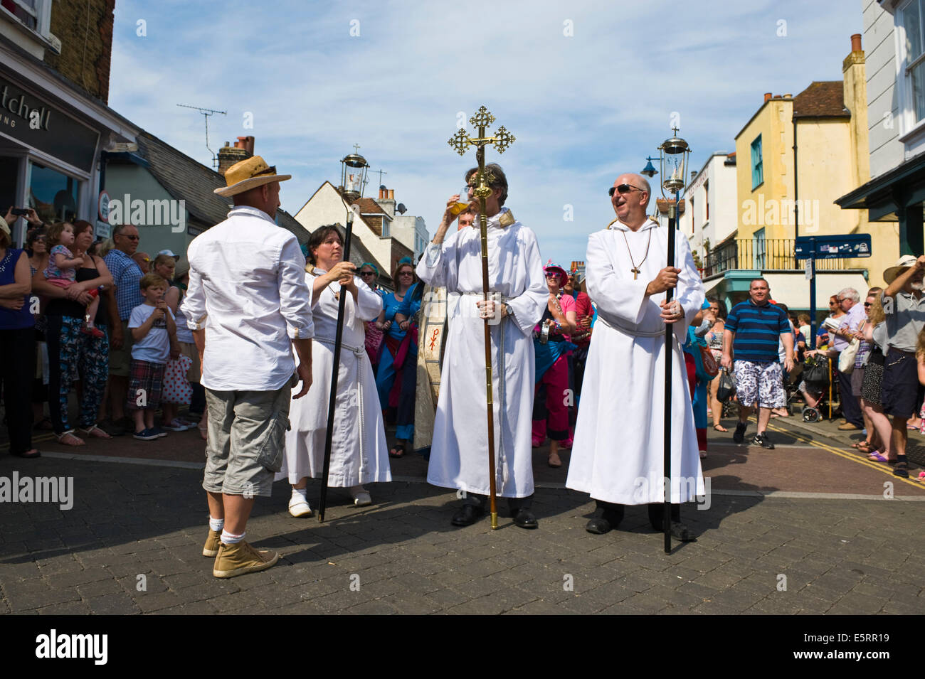 Parade led by local church at Whitstable Oyster Festival Kent England UK Stock Photo