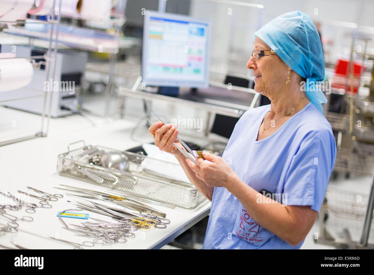 Medical equipment disinfection. Bordeaux hospital, France Stock Photo
