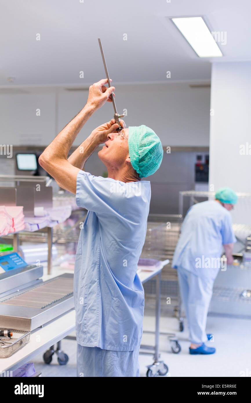Medical equipment disinfection. Bordeaux hospital, France Stock Photo