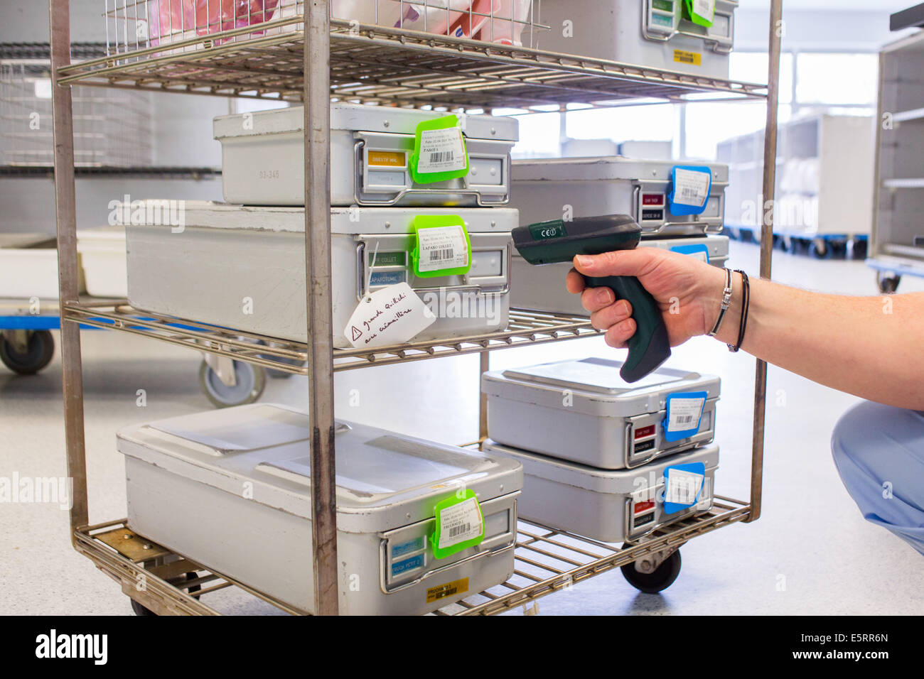 Medical equipment disinfection. Bordeaux hospital, France Stock Photo