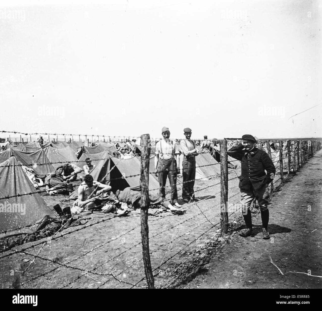 German prison camp during World War I, France. Stock Photo