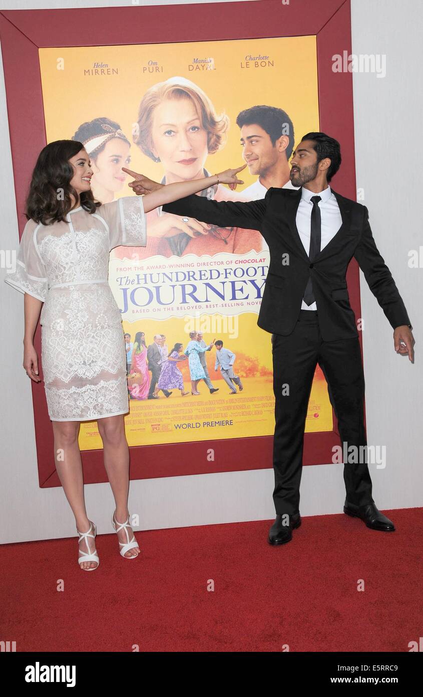 New York, NY, USA. 4th Aug, 2014. Manish Dayal, Charlotte Le Bon at