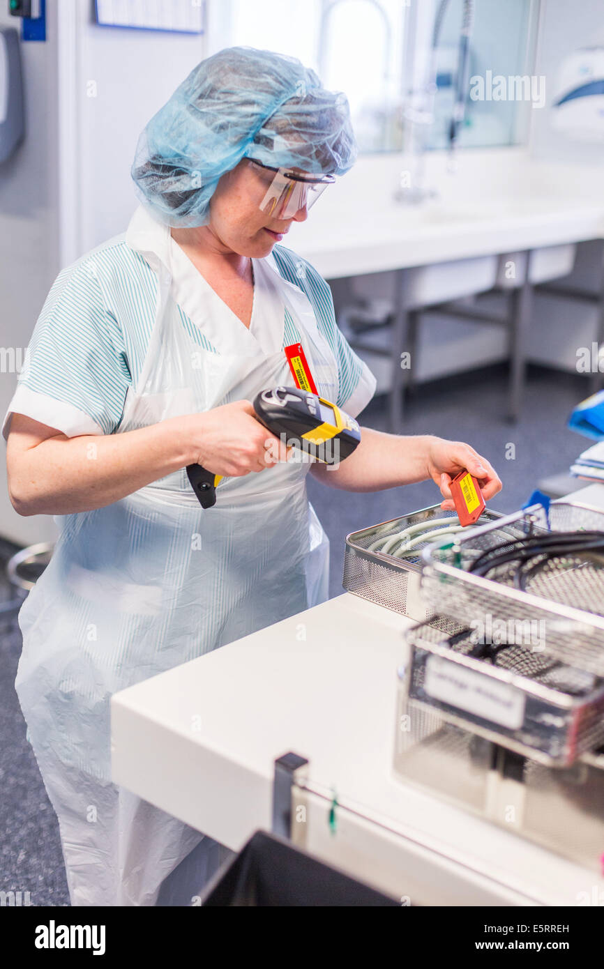 Medical equipment disinfection. Bordeaux hospital, France Stock Photo