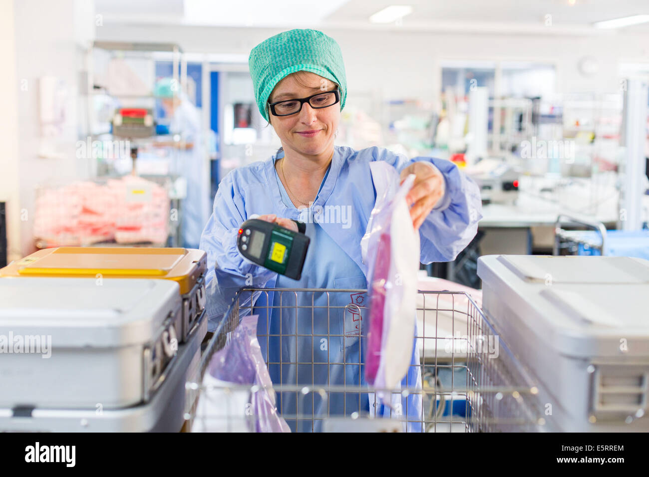 Medical equipment disinfection. Bordeaux hospital, France Stock Photo