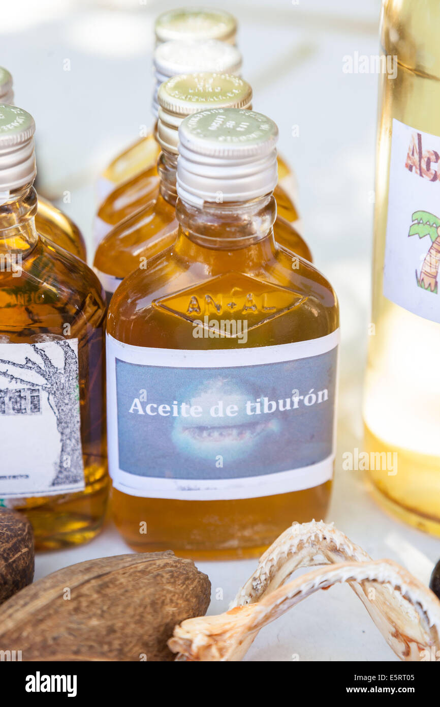 Bottles of shark liver oil Stock Photo Alamy