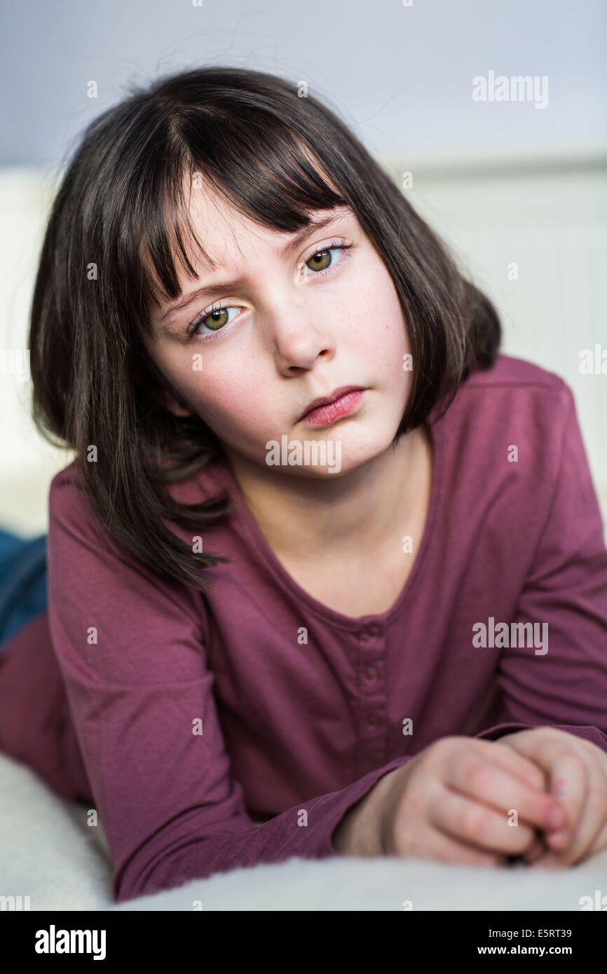 Unhappy 9 year old girl hi-res stock photography and images - Alamy
