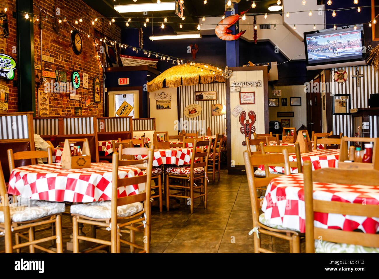 Inside the Shrimp & Co. Restaurant in Ybor City Tampa Florida Stock