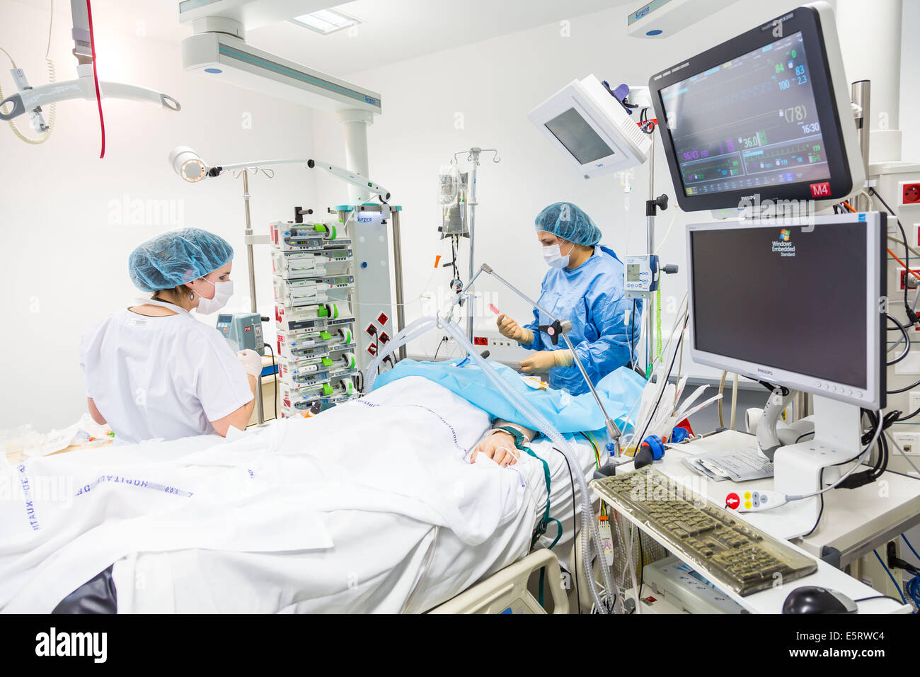 Intensive care department, Lagny MarnelaVallée hospital, France Stock