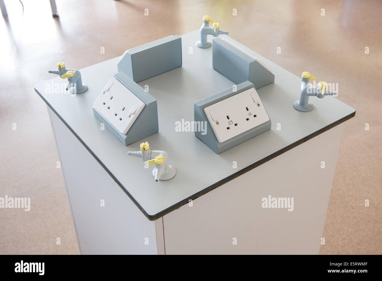 School Science Bench Stock Photo Alamy