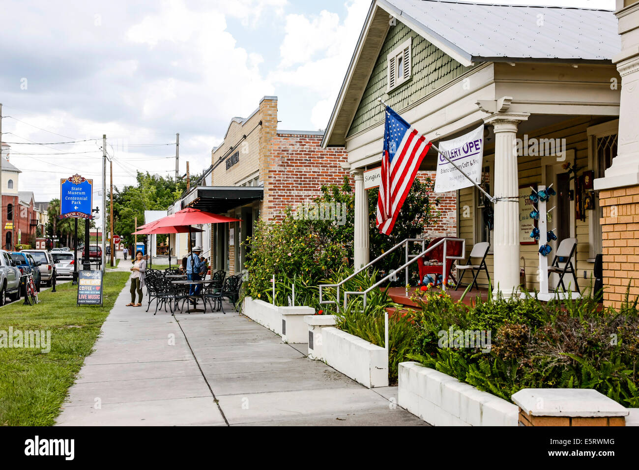 Stores and Cafes in the old historic district of Ybor City Tampa FL
