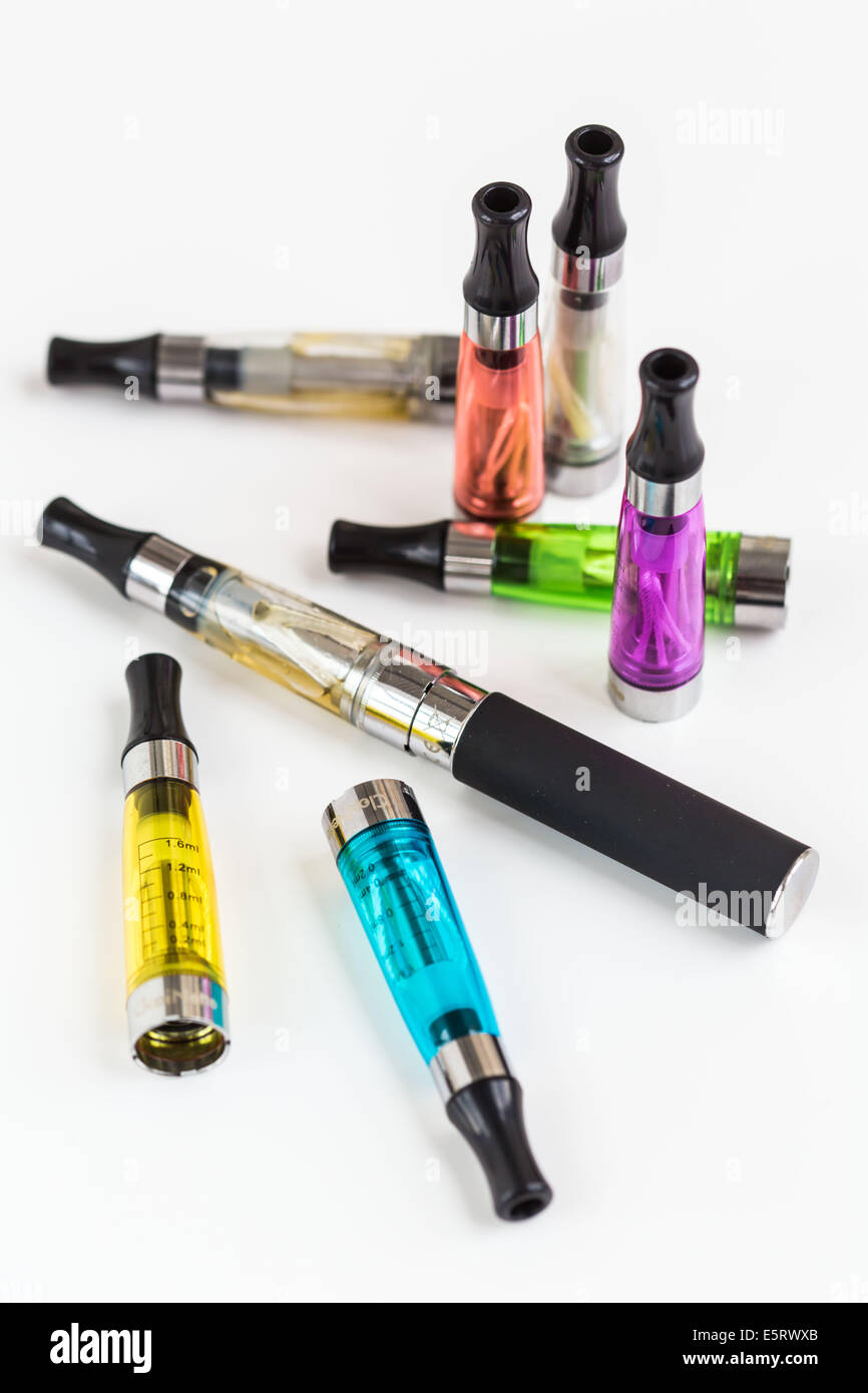 Electronic cigarette and cartridges Stock Photo - Alamy