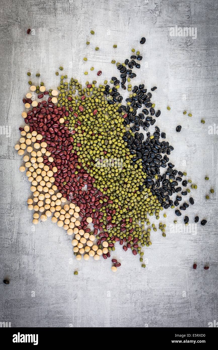Assorted soja beans. Stock Photo