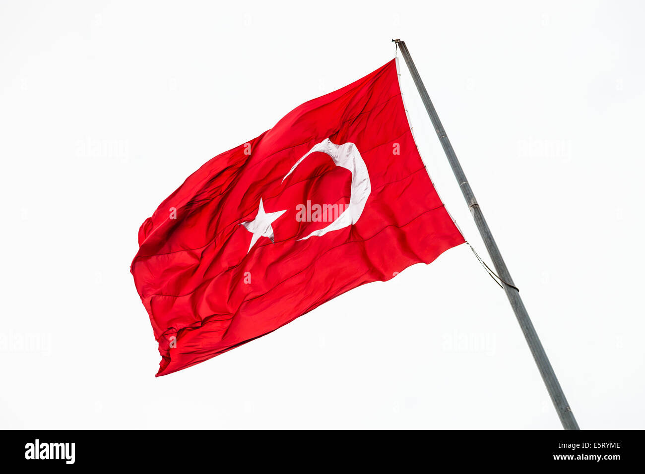 Turkish flag in Istanbul, Turkey. Stock Photo