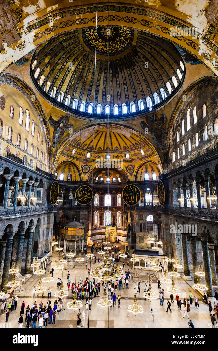 Interior of Saint Sophia (Hagia Sophia) mosque, formaly a christian  basilica, Istanbul, Turkey Stock Photo - Alamy