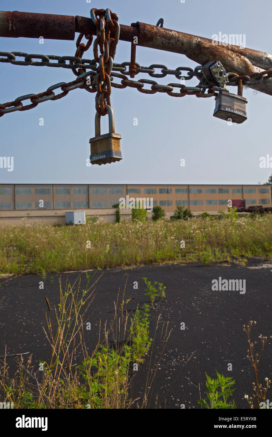 Mt. Gilead, Ohio - The closed HPM Corporation factory. The plant made plastics and die-casting equipment. Stock Photo