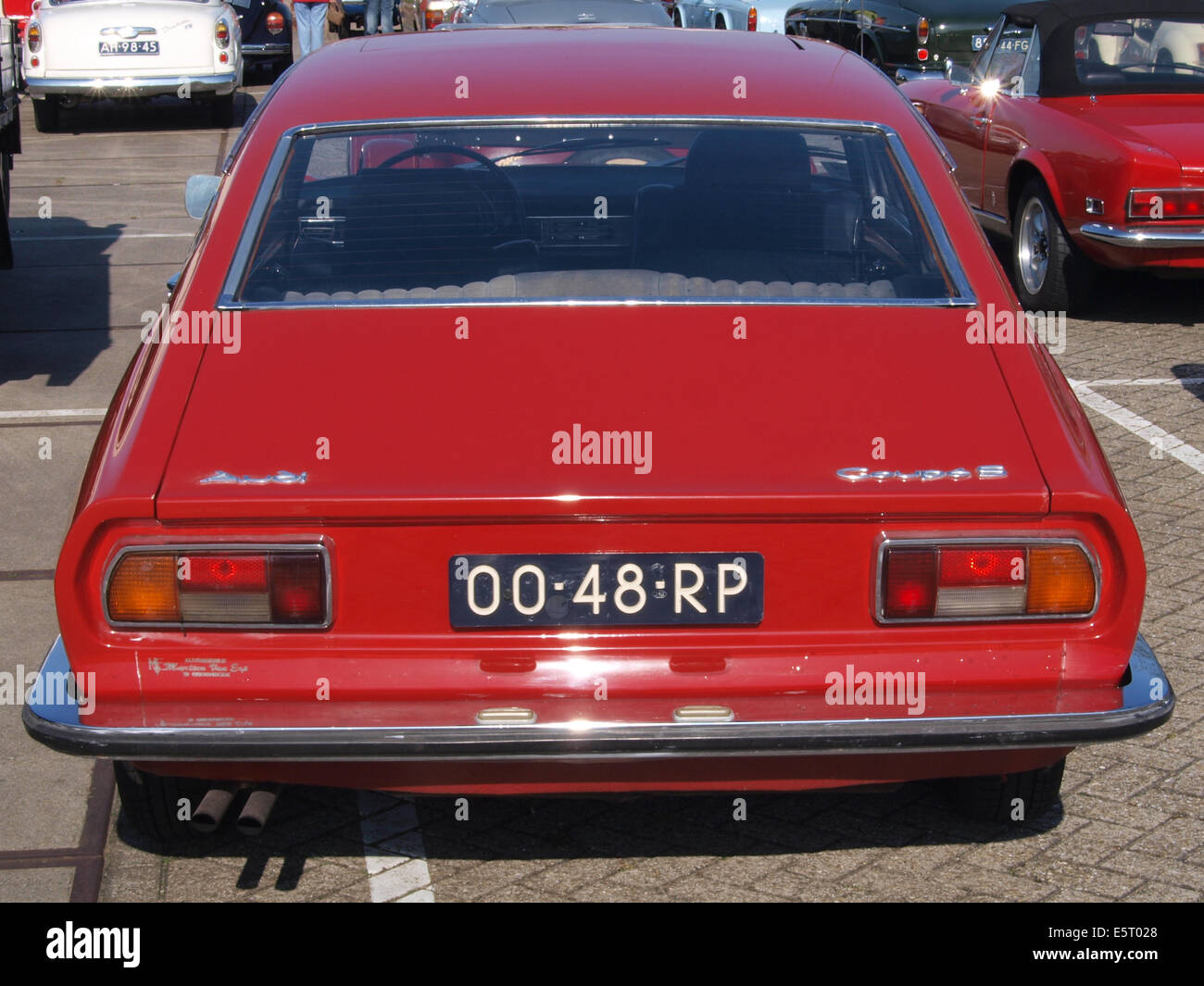 Audi 100 Coupe S, build in 1977, Dutch licence registration 00-48-RP, at IJmuiden, The Netherlands, pic1 Stock Photo