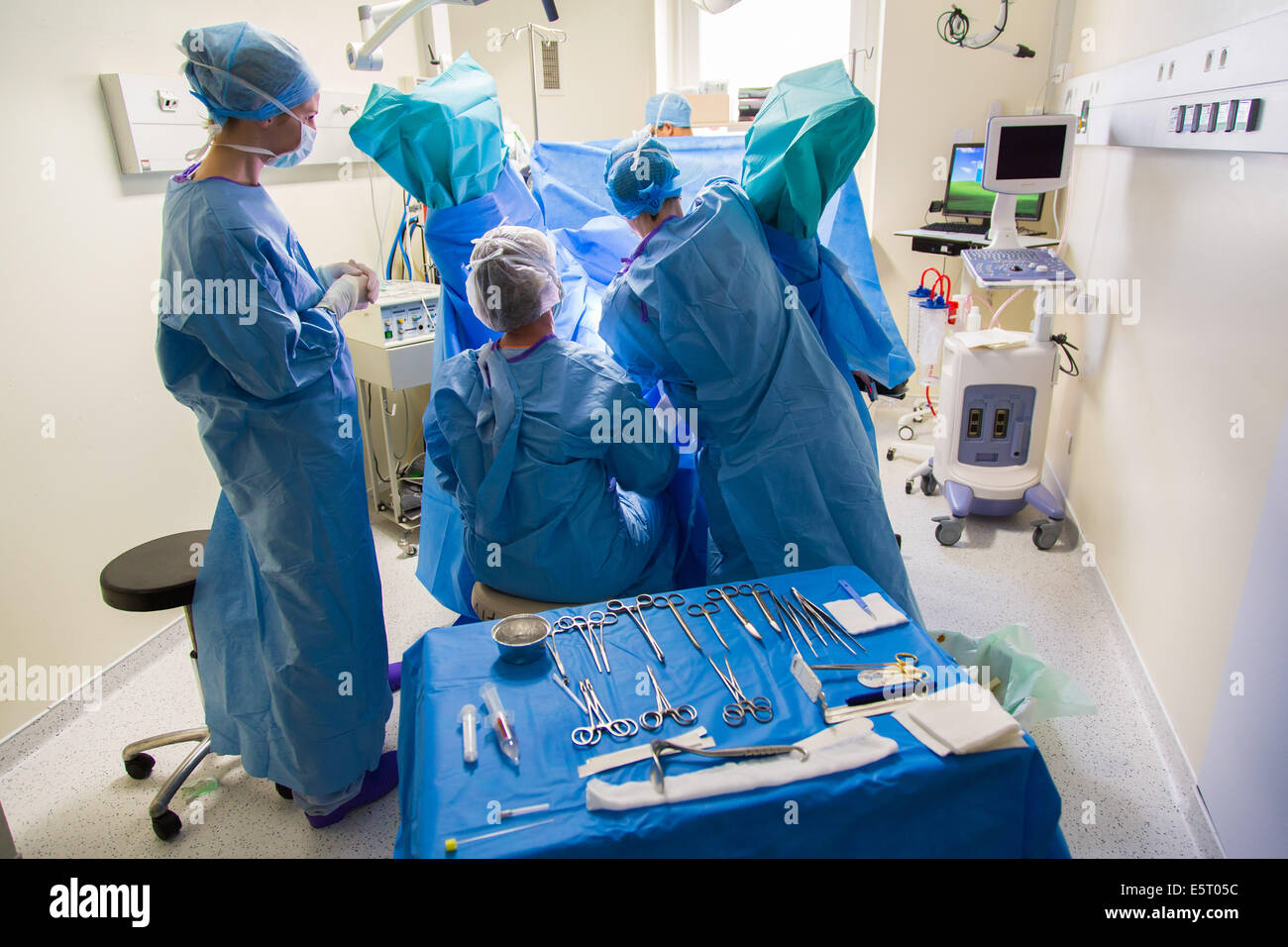 Urological surgery, Diaconesses hospital, Paris, France. Stock Photo