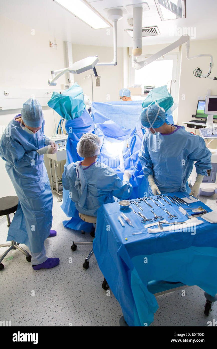 Urological surgery, Diaconesses hospital, Paris, France. Stock Photo