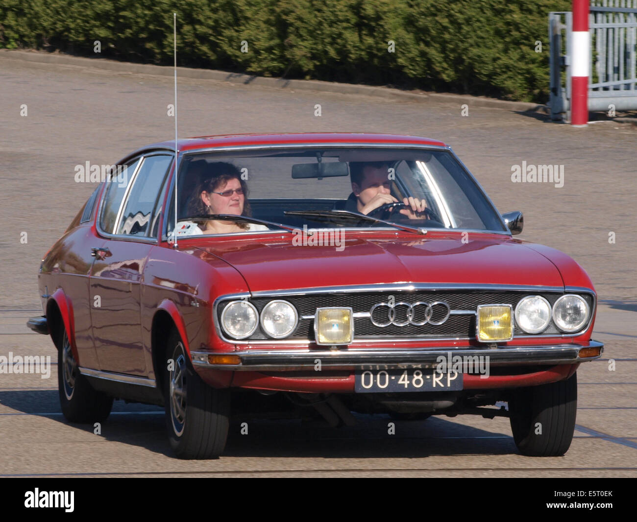Audi 100 Coupe S, build in 1977, Dutch licence registration 00-48-RP, at IJmuiden, The Netherlands, pic3 Stock Photo