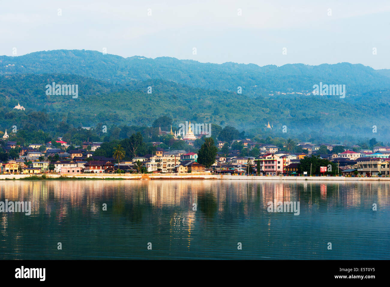 South East Asia, Myanmar, Pindaya, Pone Taloke Lake Stock Photo