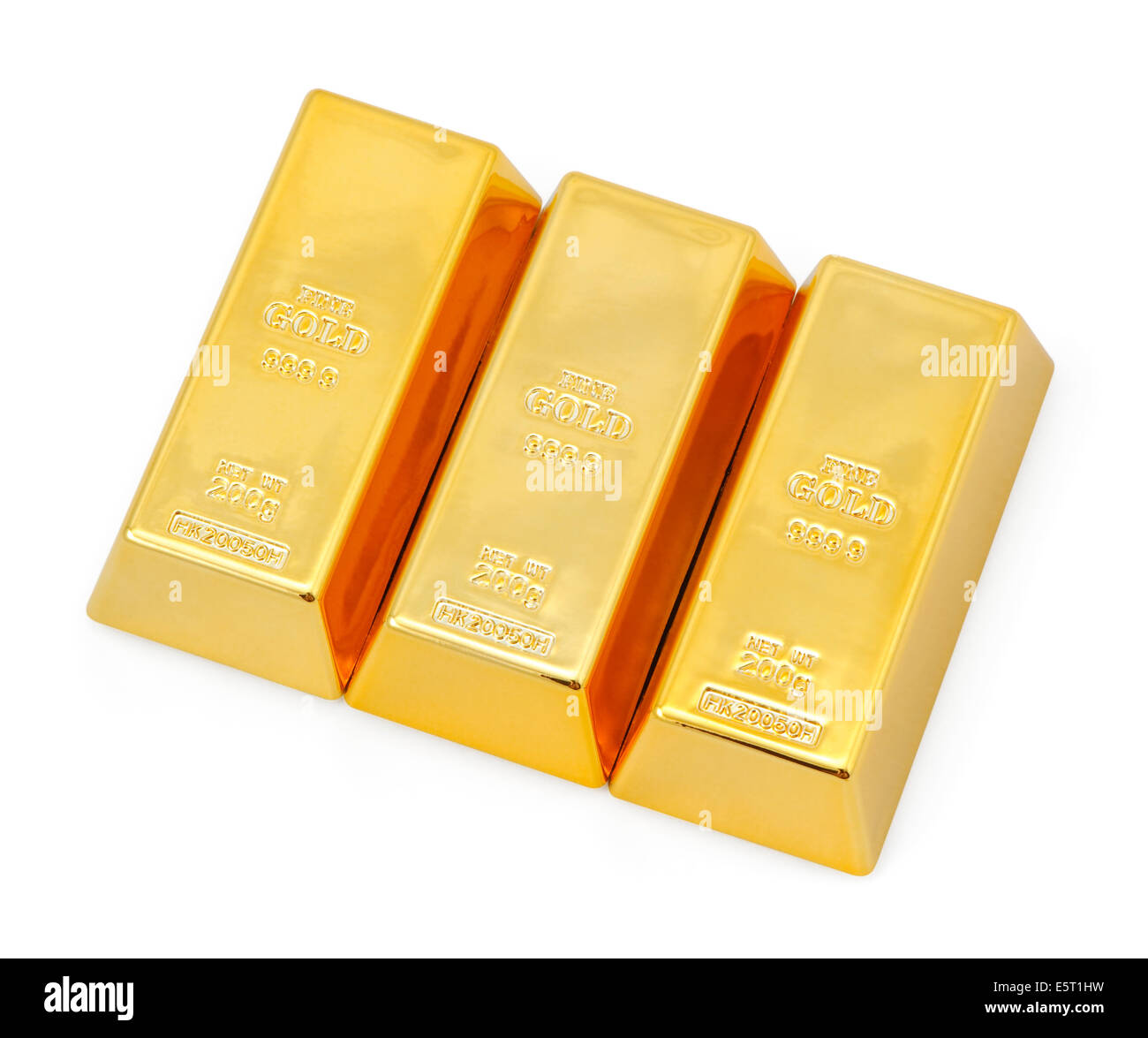 Triple gold bars Stock Photo Alamy