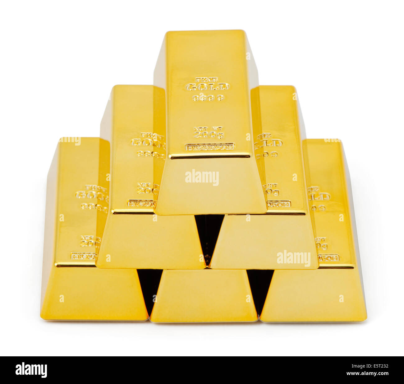 Pyramid gold bars Stock Photo