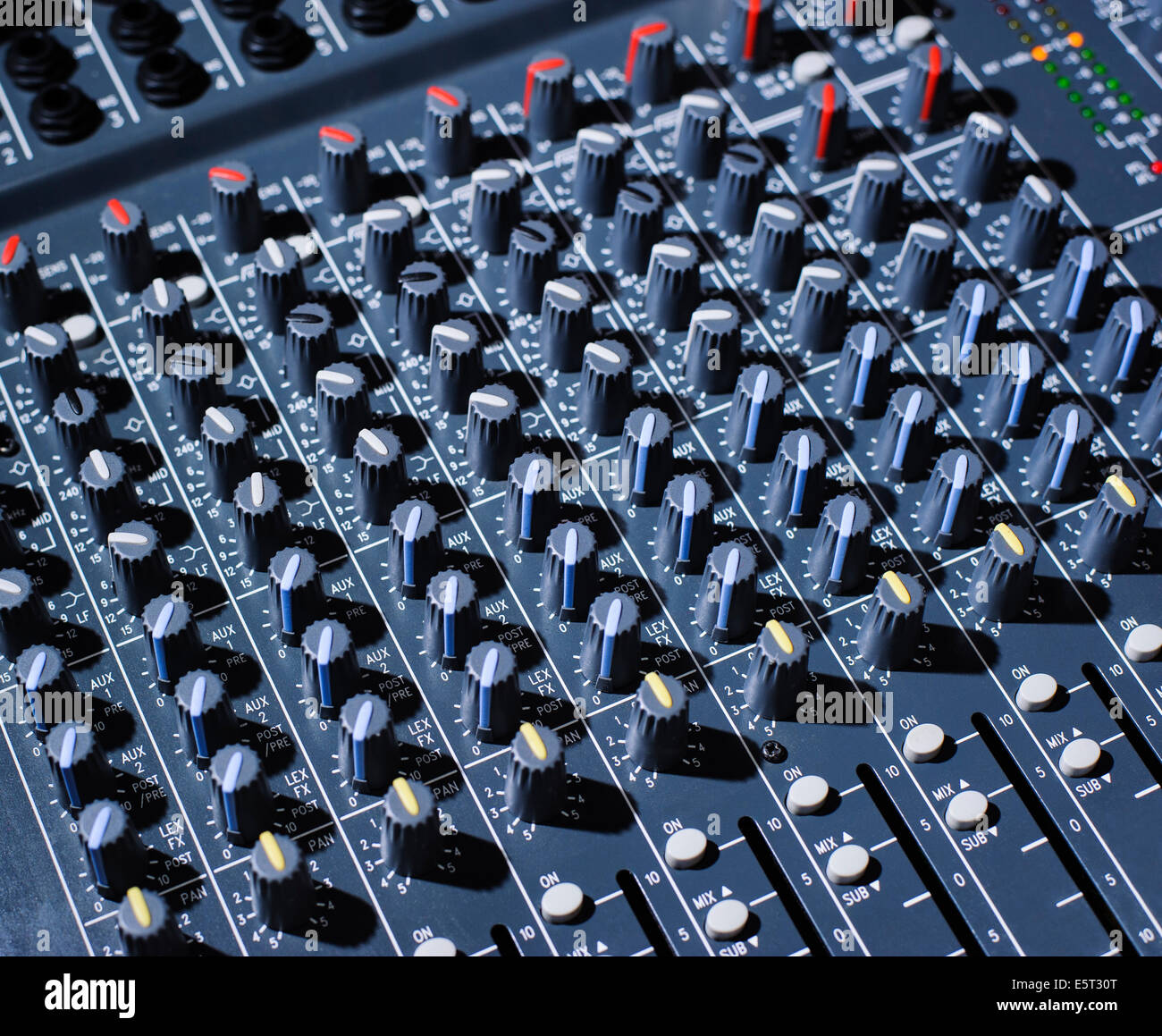 Audio mixing board Stock Photo Alamy