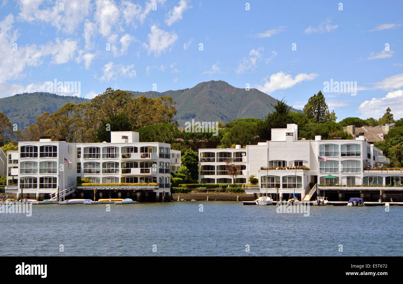 view of luxury condominiums in Mill Valley with Mount Talmalpais in the ...