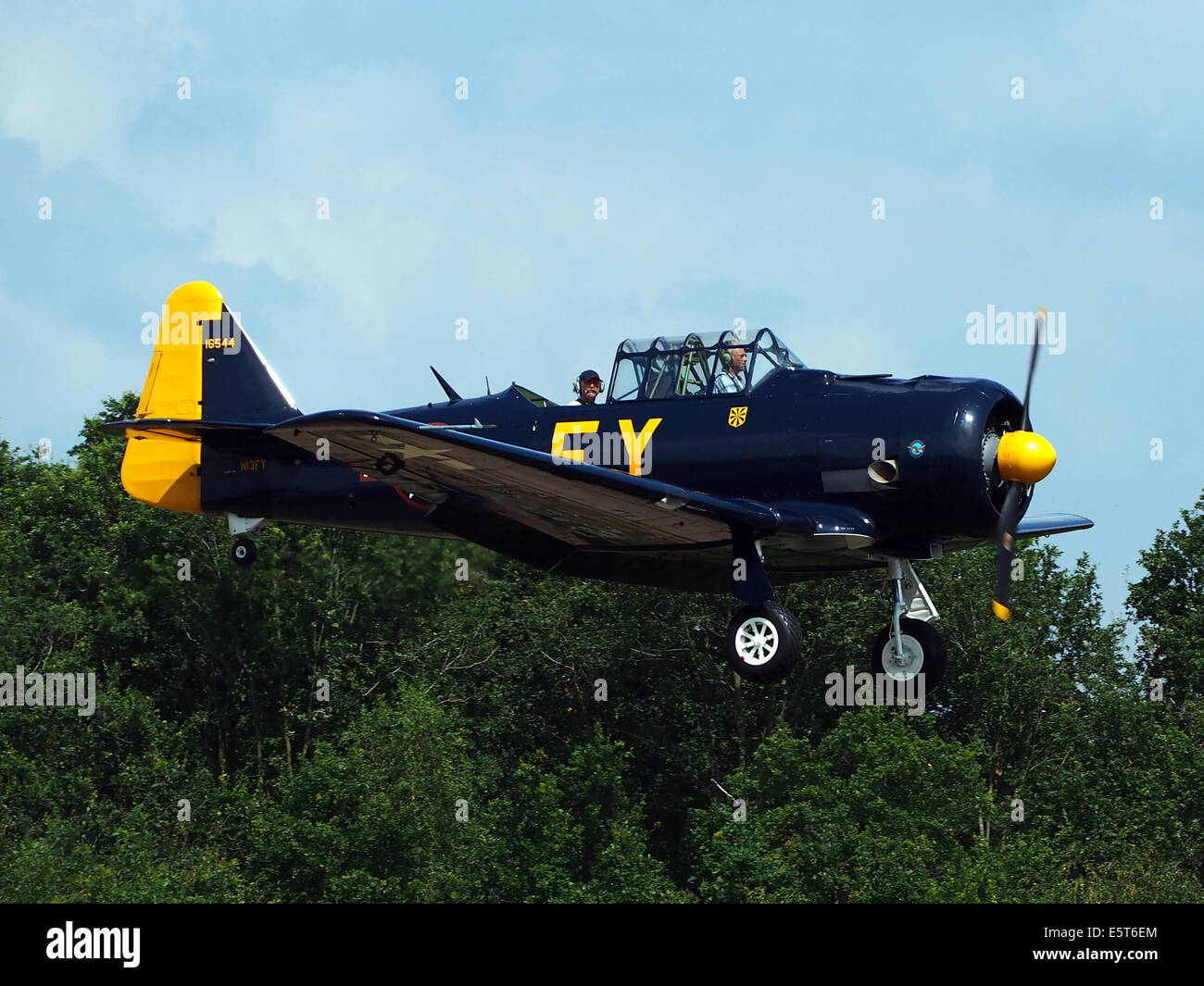 The AT-6A Texan (N13FY) is a military training aircraft, seen here at ...