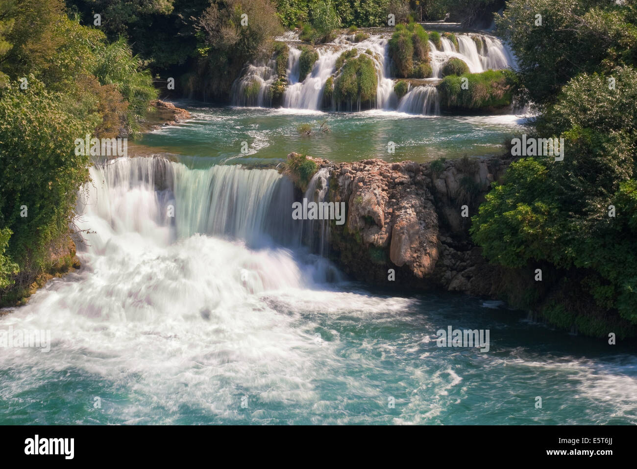 Waterfalls of the river Krka in Croatia. Stock Photo