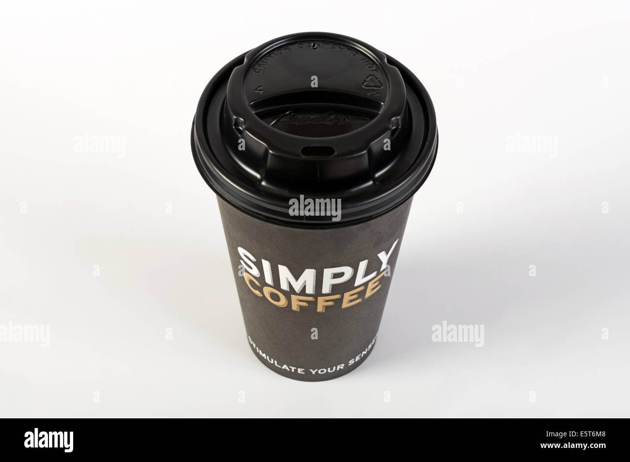 Simply Coffee disposable cup Stock Photo