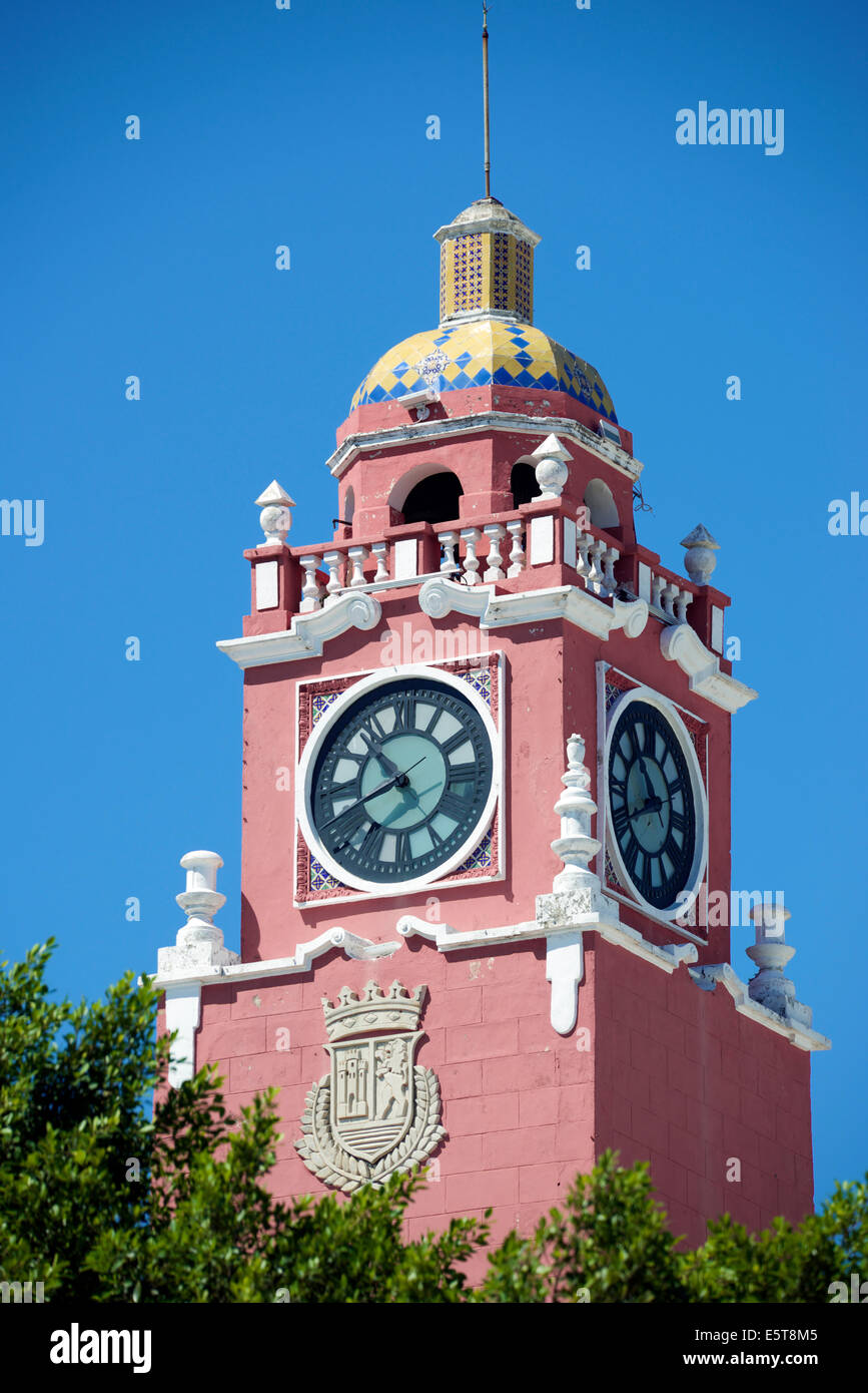 Clock tower Palacio Municipal Town Hall Merida Yucatan Mexico Stock Photo