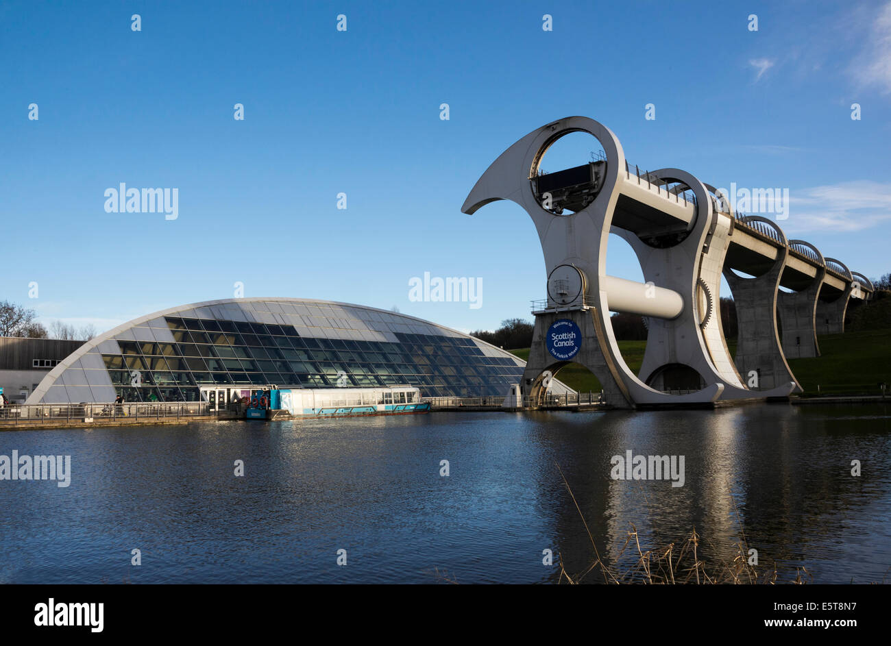 Falkirk Wheel and Visitor Centre. Stock Photo