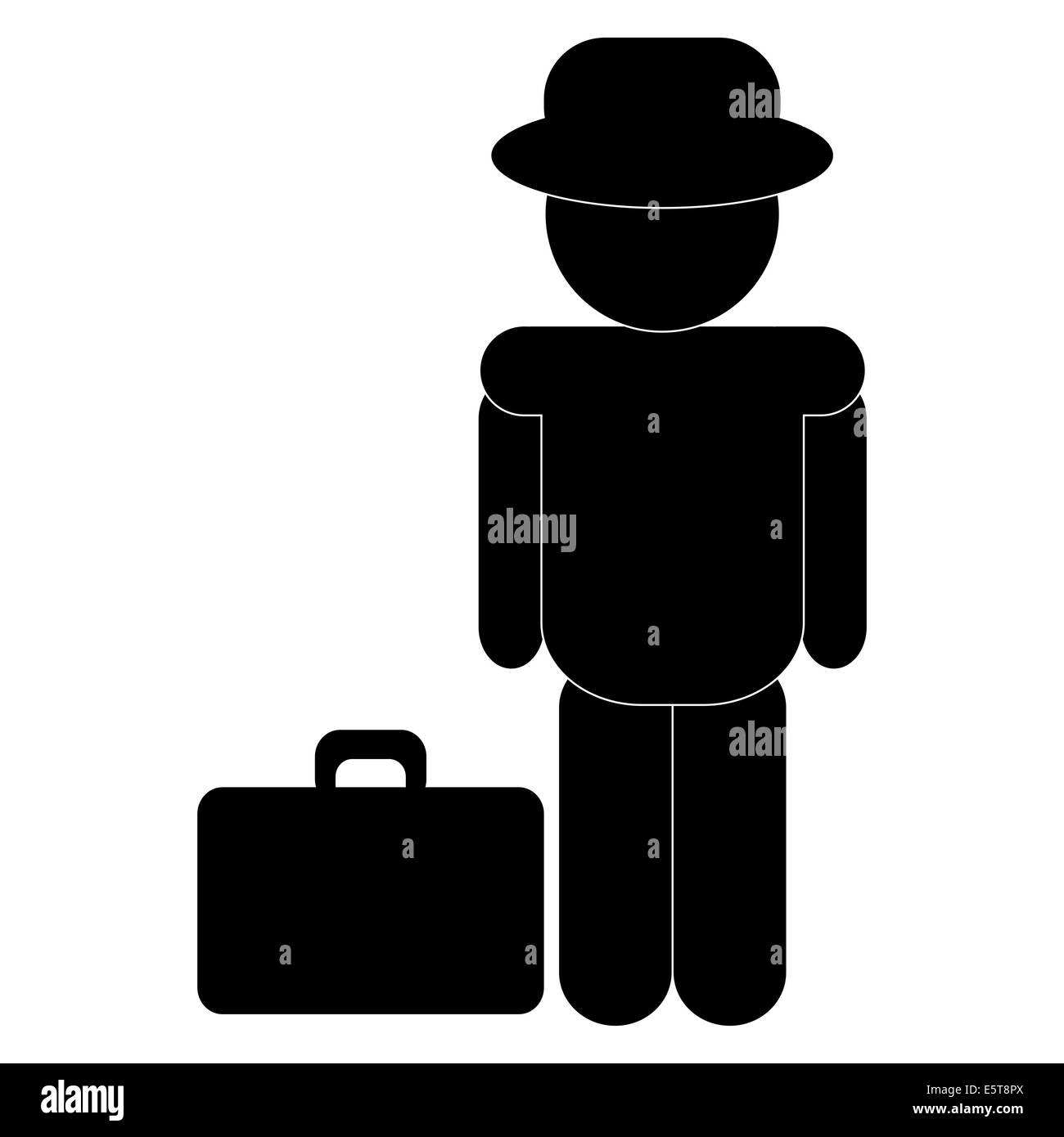 black silhouette of a man isolated on white background, vector Stock ...
