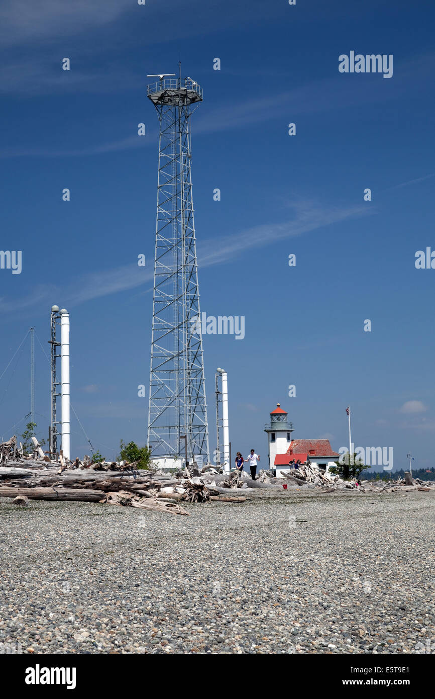 Pt. Robinson Lighthouse, Maury Island, Puget Sound, Washington, USA Stock Photo